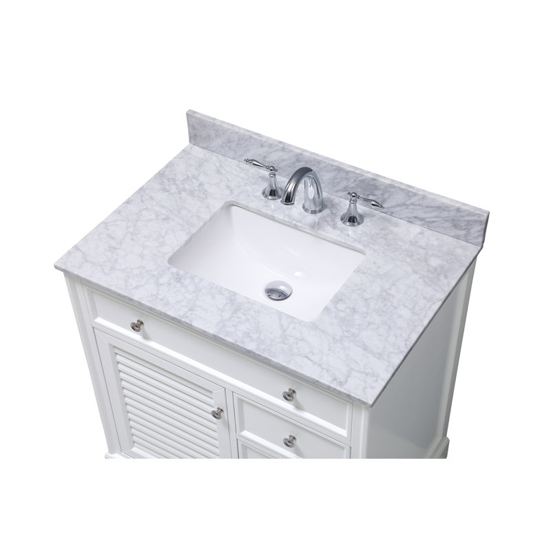 Breakwater Bay Kennesaw 36'' Single Bathroom Vanity with Genuine Marble
